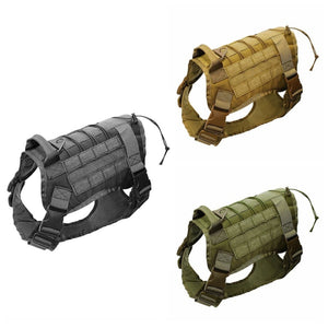 Tactical Vest Adjustable Nylon Water-Resistant Dog Harness with Handle for Training or Service