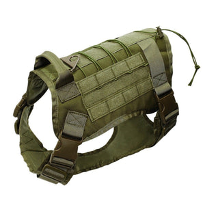 Tactical Vest Adjustable Nylon Water-Resistant Dog Harness with Handle for Training or Service